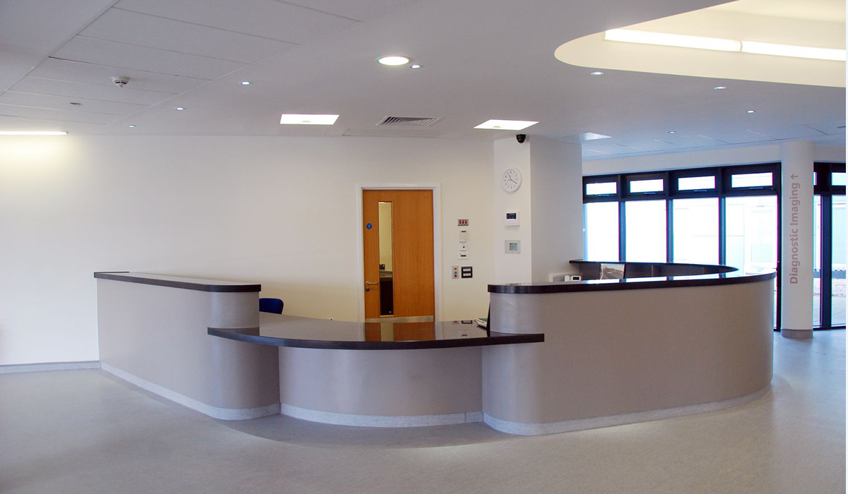 Reception area inside Bridgewater Community Hospital