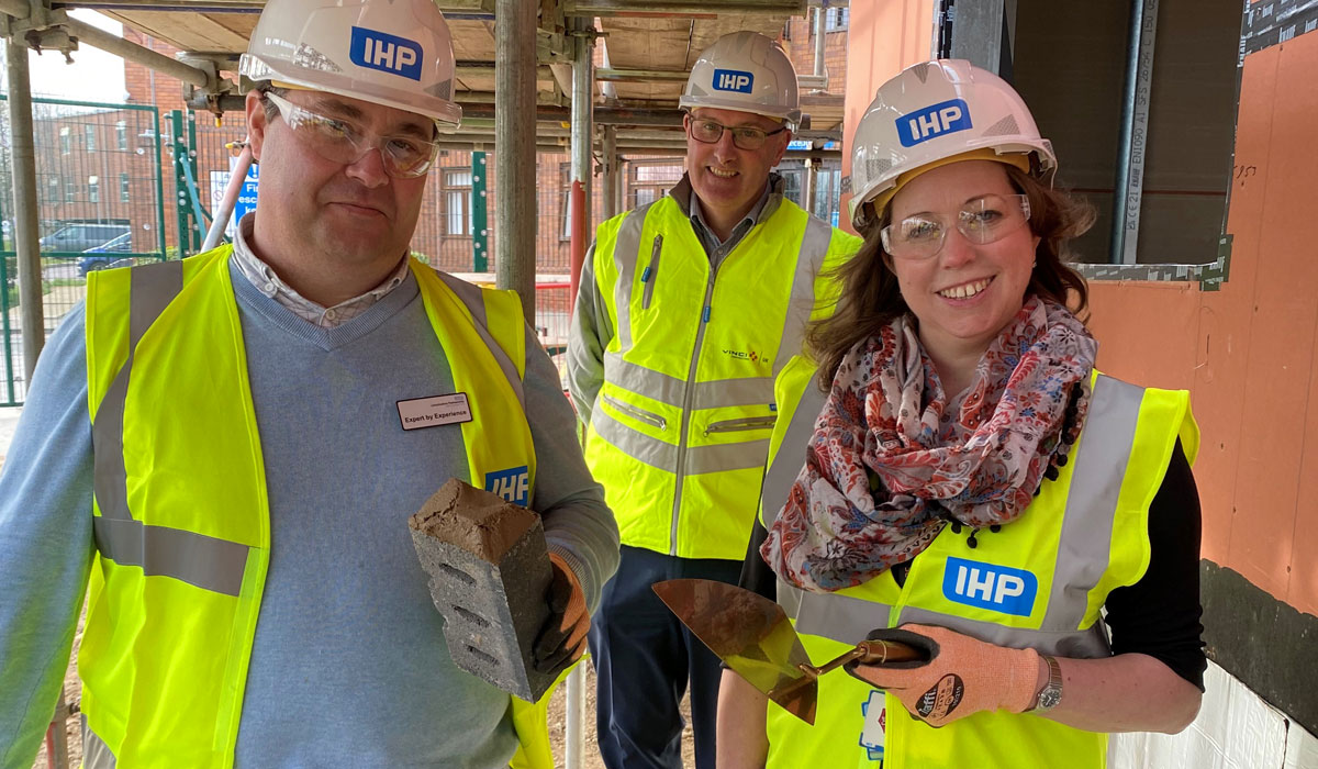 left to right: Gary Hillary, Expert by Experience, Andrew Whaley, IHP/VINCI Contracts Manager and Sarah Connery, LPFT CEO)