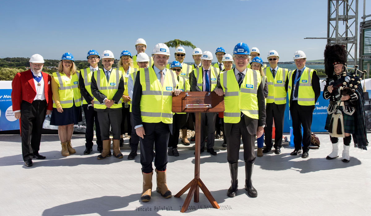 Poole Hospital celebrates ‘topping out’ milestone